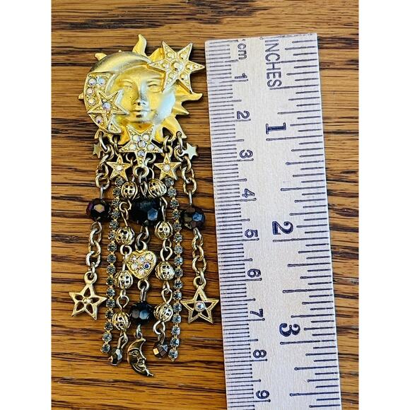 VINTAGE Celestial KIRKS FOLLEY earrings sun moon star dangle with BRACLET READ - Picture 11 of 16